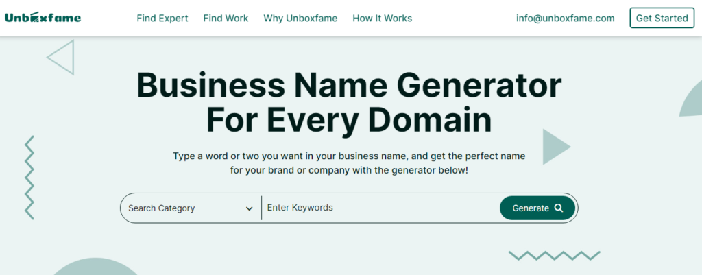 Unboxfame Business Name Generator