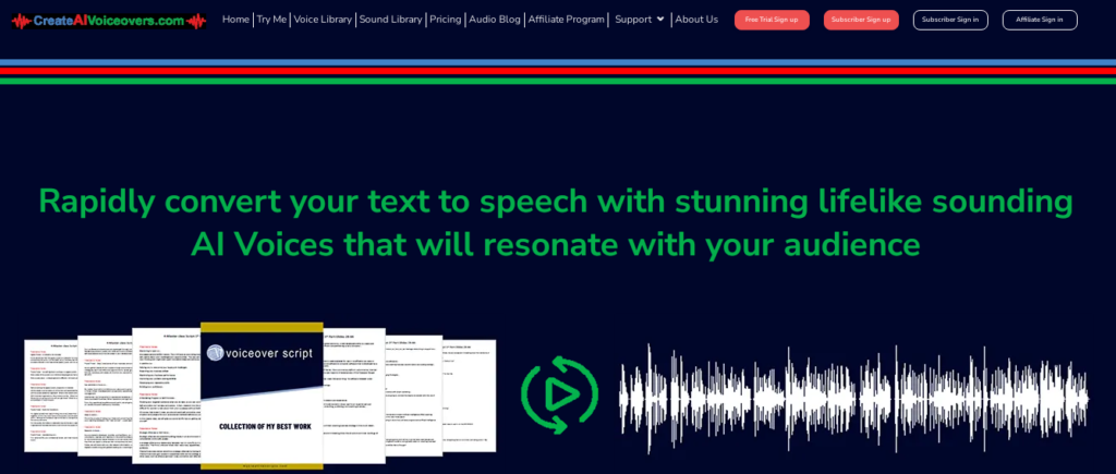 Create AI Voiceovers Audio Editing AI Tools