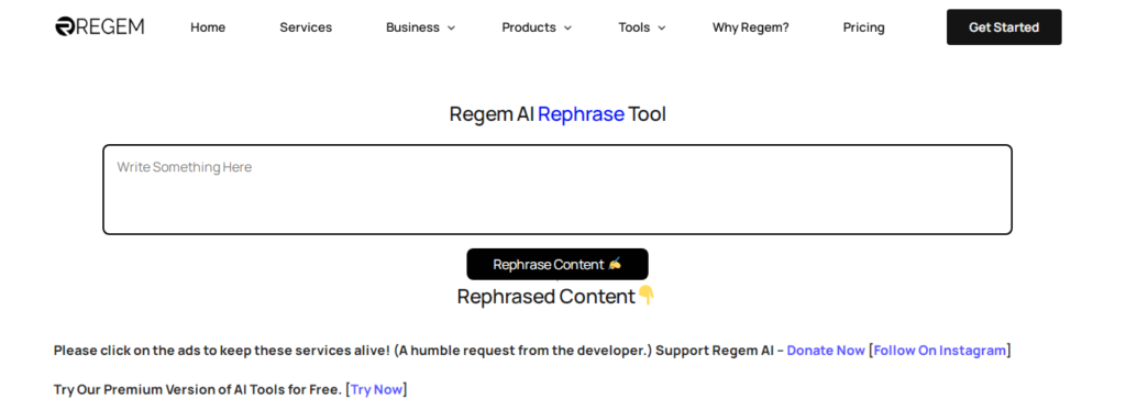  Regem AI Plus Paraphraser AI Tools