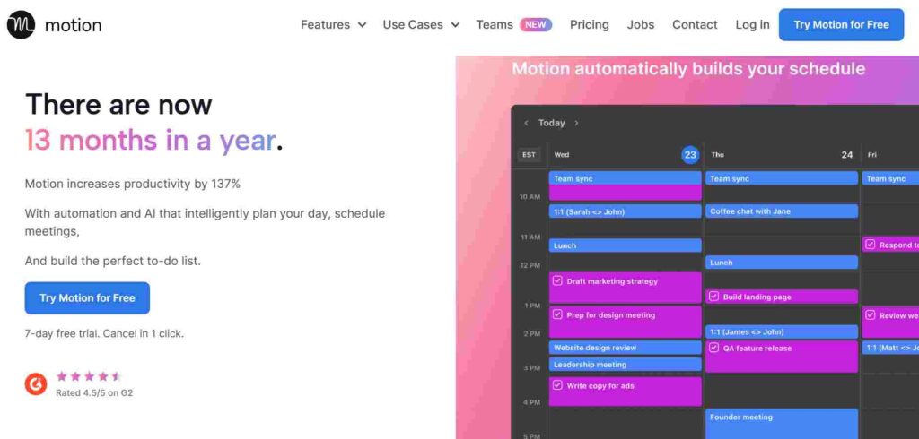 Motion AI Scheduling Assistant Tool