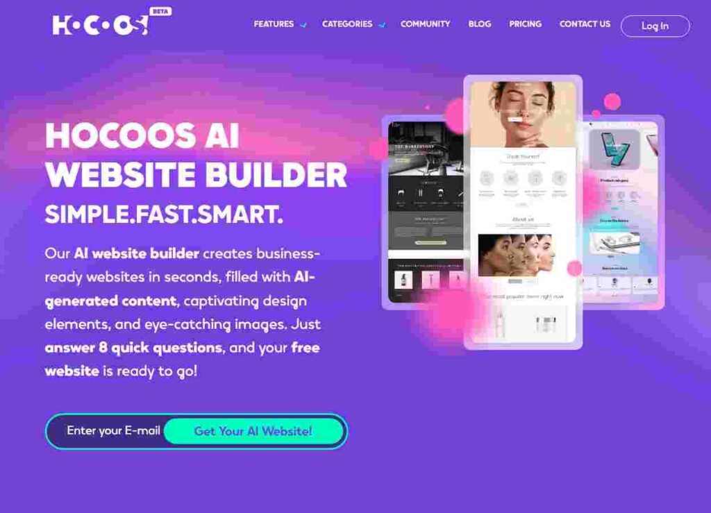 Hoocos AI Website Builder Tool